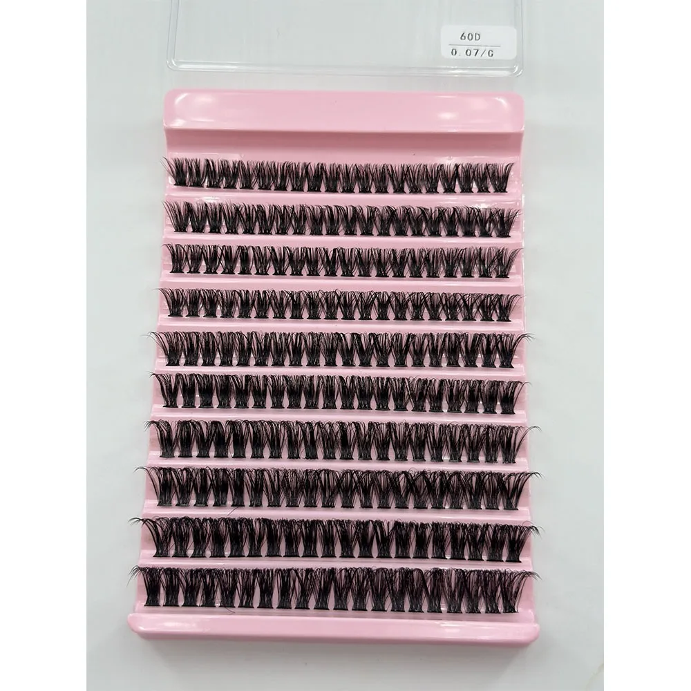 3D Mink Effect Segmented False Eyelashes 40D Thickness Mixed Length Fake Eyelash Set Reusable Natural Anime Look