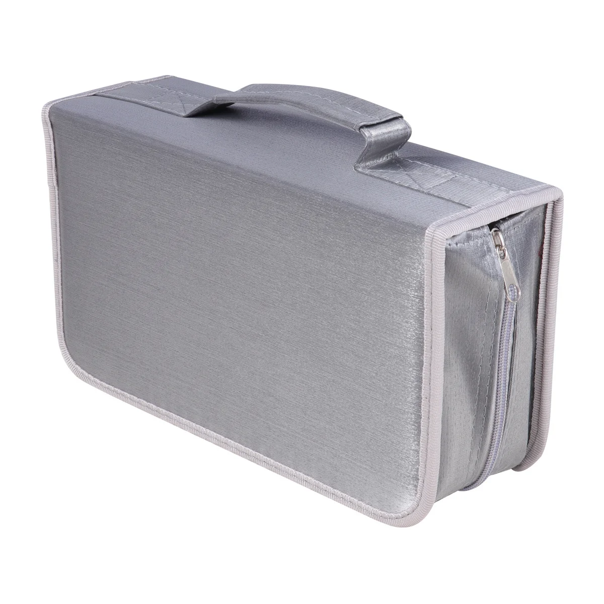 

Bag Large Capacity Mercerized Cloth Dvd Storage Pouch Smooth Zipper Dvd Storage Bag For Home Car Organization Grey