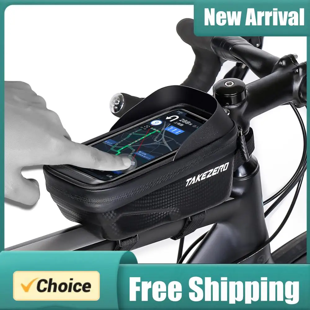 

Водонепроницаемая сумка-кофр на верхнюю трубу велосипедной рамы с сенсорным экраном, жесткий чехол-органайзер для хранения, аксессуары для велоспорта
