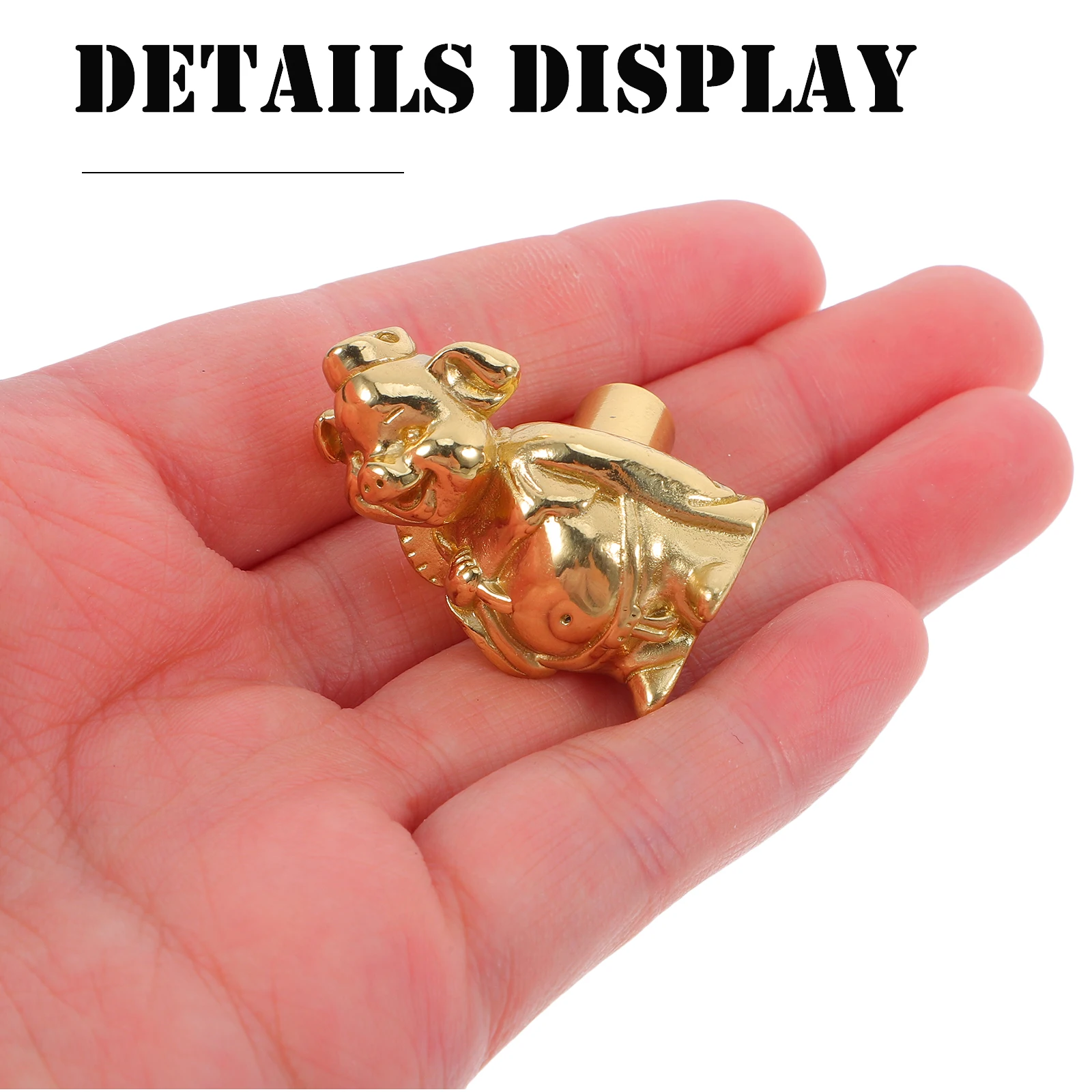 

1pcs Brass Drawer Handle Vintage Pig Mini Knobs Furniture Wardrobe Cabinet Storage Box Pulls Hardware Included