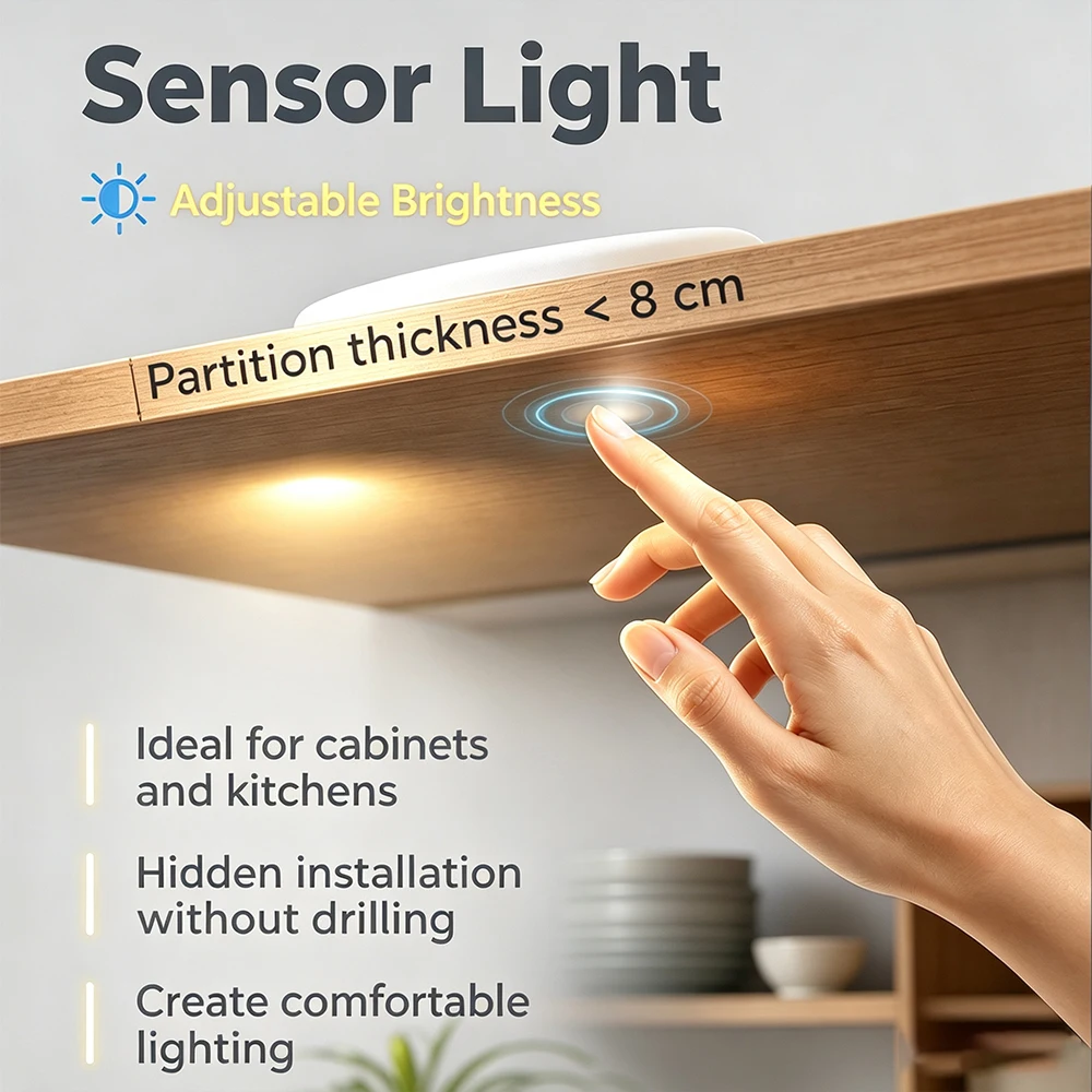 12V24V Smart Touch Dimmer Schalter LED dimmbar 80mm Holz Panel PWM Technologie Sensor Lichtsteuerung für Heim-/Gewerberautomatisierung