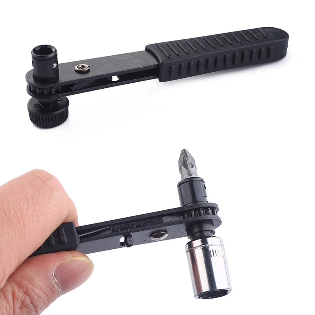 

1 4 Mini Ratchet Wrench Screwdriver PVC Handle Quick Release Socket Wrench Full 360 Degrees Rotation Sturdy Control Great Power