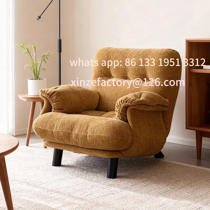 

Customizable French Solid Wood Leisure Single Sofa Armchair