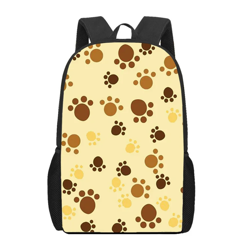 Funny Dog Footprint Paw Print Backpack for Boys Girls Kids Book Bag Teenager Casual Shoulder Bags Woman Men Storage Rucksack