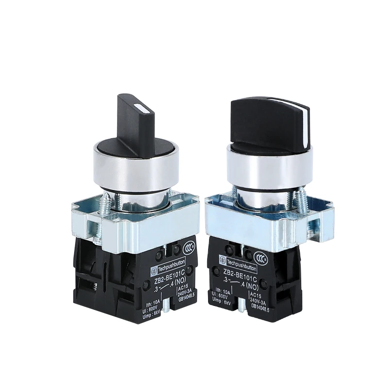 22mm XB2-BD21 BD23 BD25 BD33 BD45 BD53 1NO/2NO/1NO1NC 2/3 Position Self Locking / Self Resetting Selector Knob Switch