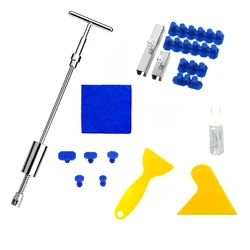 New Car Dent Puller Repair Tools Set Body T-Bar Dent Remover Sheet Metal Multiple Size Suction Cup Puller Kit Auto Accessories