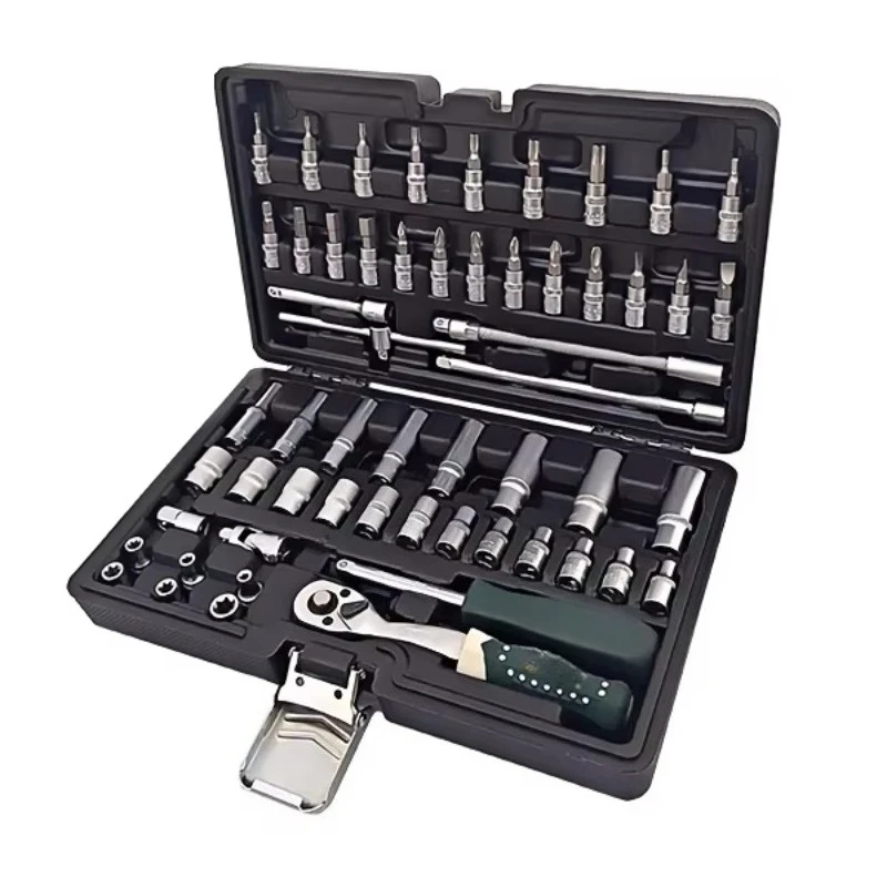 Ferramentas manuais conjunto de soquete de ferramentas automotivas 1/4 "56 peças conjunto de ferramentas mecânicas de reparo de automóveis marca europa para conjuntos de soquetes