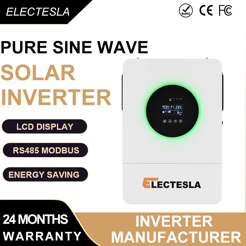 

Инвертор PureSine Wave 3.6 кВт/6.2 кВт, гибридный солнечный инвертор MPPT, контроллер заряда солнечных батарей 24В/48В DC, поддержка BMS, выход 220В