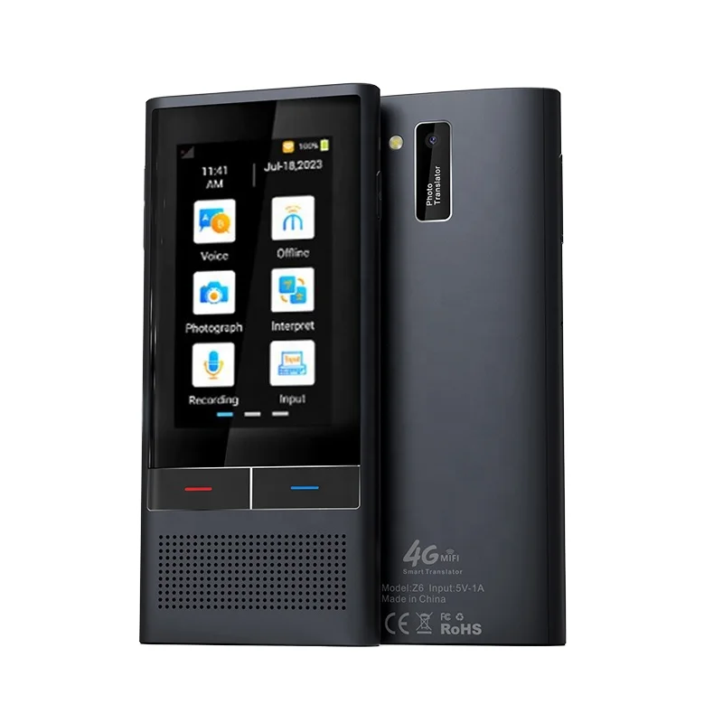 

Accurate 4G Sim Card Wifi Smart Business Travel AI Voice Translator 138 Languages Supports Online Offline Touch Screen Feature