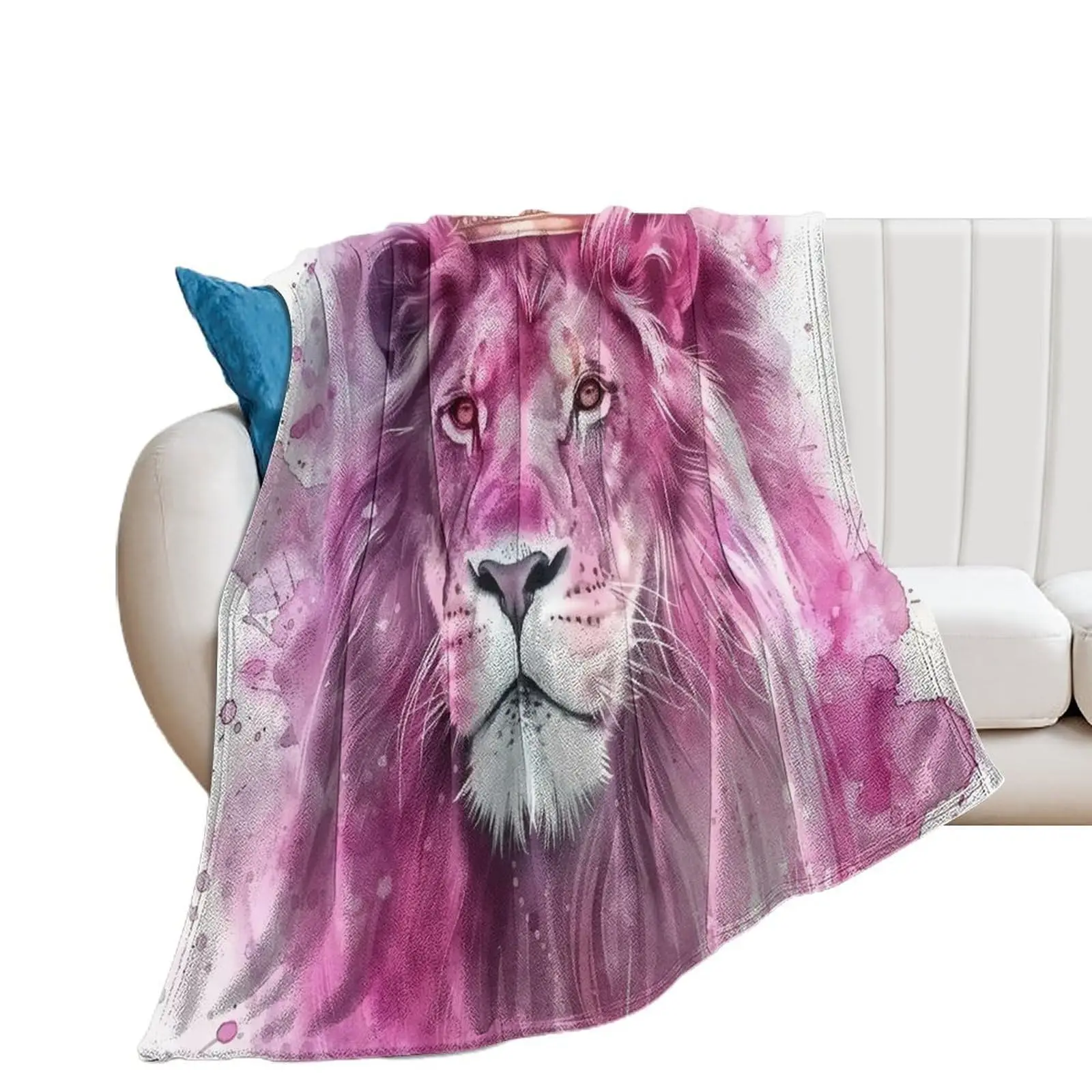 African Lion Blanket Fleece Flannel Throw Blanket Soft Cozy Lightweight Blankets for Adults Teen Home Decor for Sofa Couch Bed
