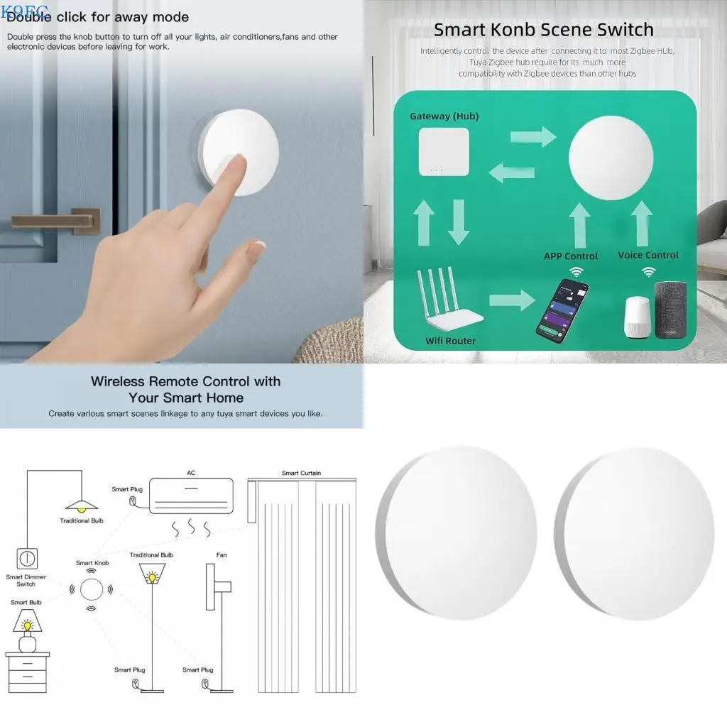 

K9FC ZigBee Knob Wireless Scene Switches Button Controller Automation Scenario