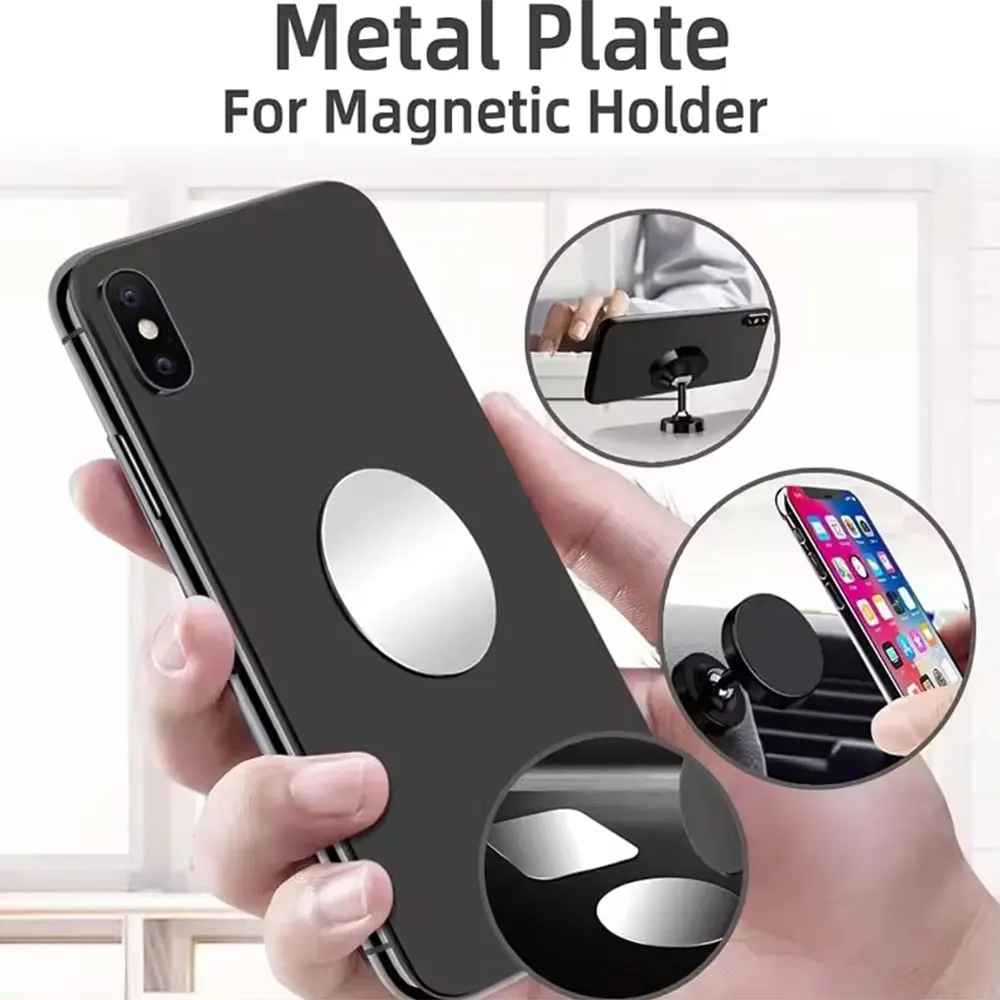 10Pcs Universal Mount Metal Plate with Adhesive Magnetic Mount Car Holder Replacement Metal Plate Kit Magnet Mobile Phone Stand - Image 5