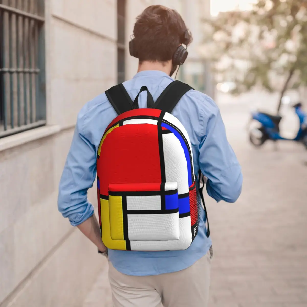 Mondrian Student Backpack School Bag Hiking Travel Daypack for Men Women Bookbag Shoulder Bags