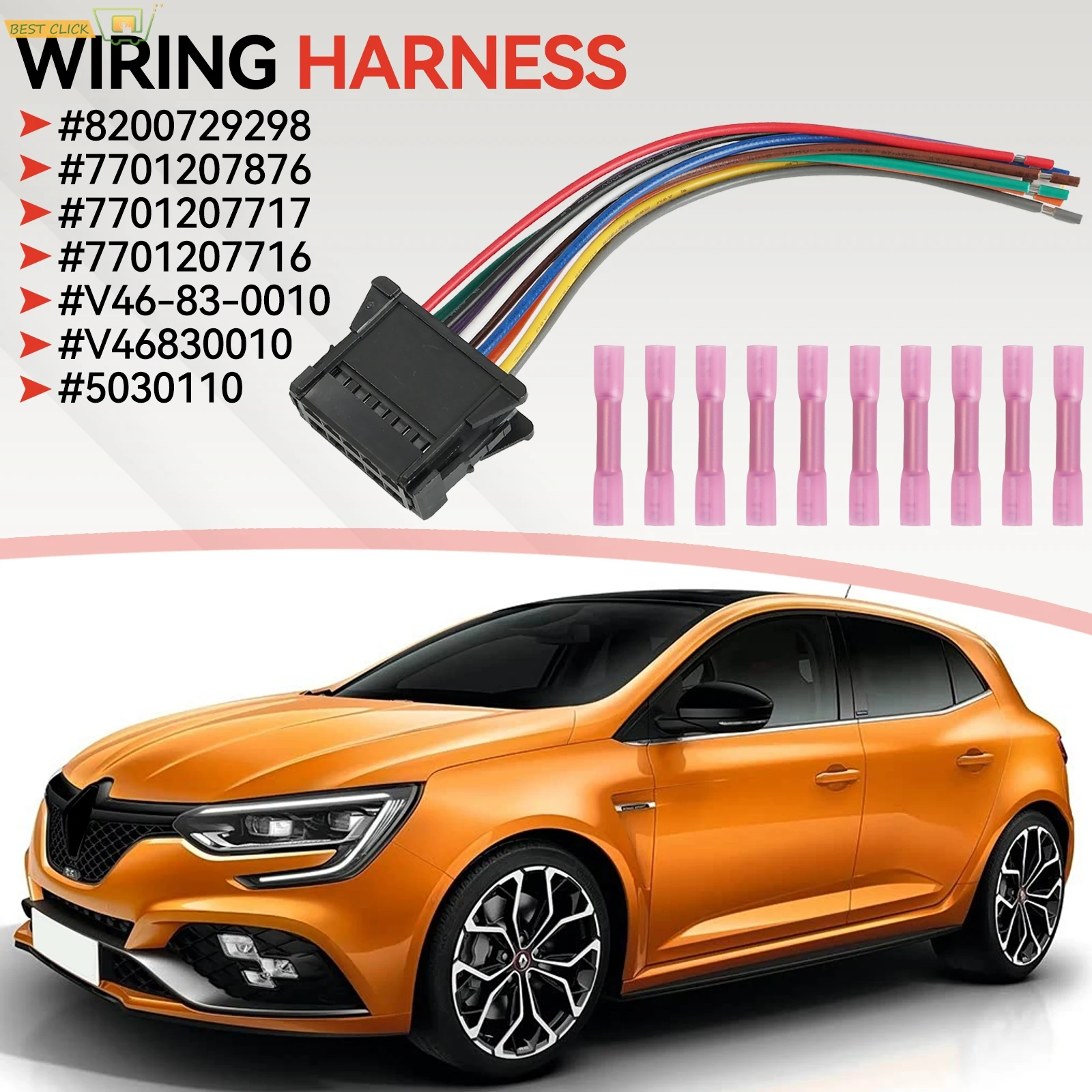 Blower Resistor Connector Wiring Repair Kit 8200729298 For Renault Clio Megane Twingo AC Heater Fan Plug Harness