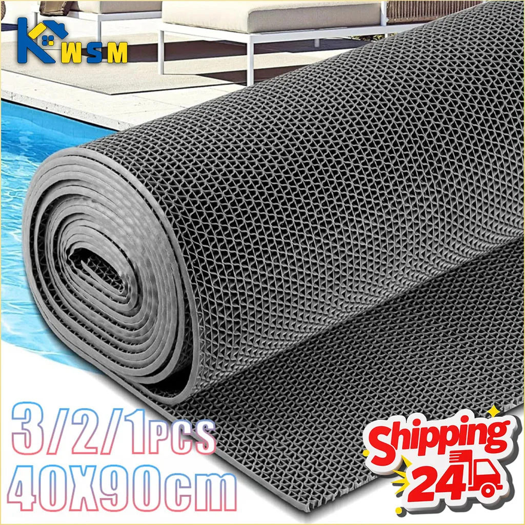 1-3PCS Hollow Out Bathroom Floor Mat Non Slip Drainage Shower Mat for Kitchen Sink Area Anti Slip Water Flow Rug Quick Dry