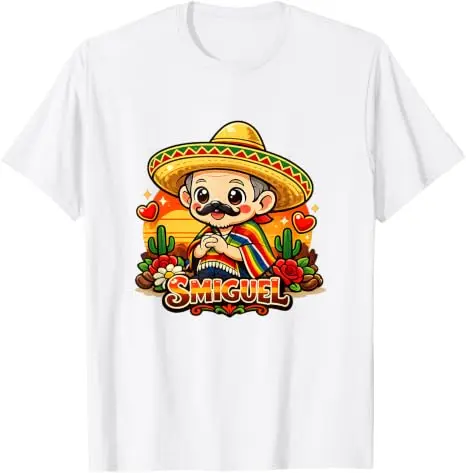 Smiguel Mexikanisches Sombrero T-Shirt Y2k Humor Lebendige Kunst Lustiges Mexikanisches Kultur-Mashup T-Shirt Niedliche Festival-Partykleidung Neuartiges Geschenk – Detail 17