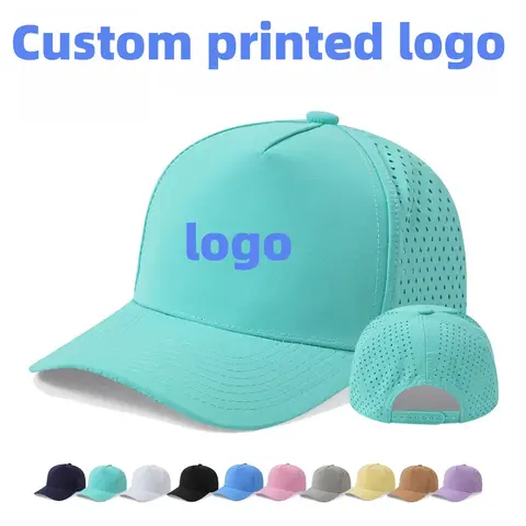 Custom printed logo laser perforated quick-drying cap breathable sports visor cap summer waterproof perforated truck baseball c