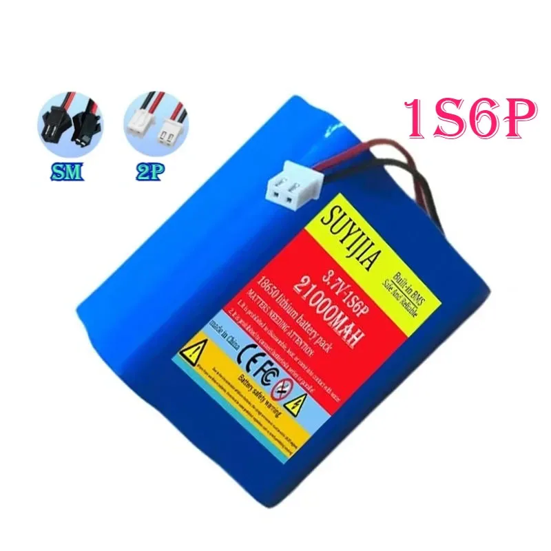 New 3.7V 21AH 1S6P 18650 Rechargeable Li-ion Battery Pack for LED Light Bluetooth Speaker Spare Replacement Original Battery