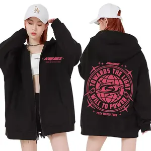 Ateez-dünyadaki satıcı, sonu erkekler ve kadınlar için fermuarlı yazlık sweatshirtler, fermuarlı sweatshirt, ceketli, günlük, moda Koreli, üst, 2024 yapacak 8 en çok satan giyim ateez-no. 2