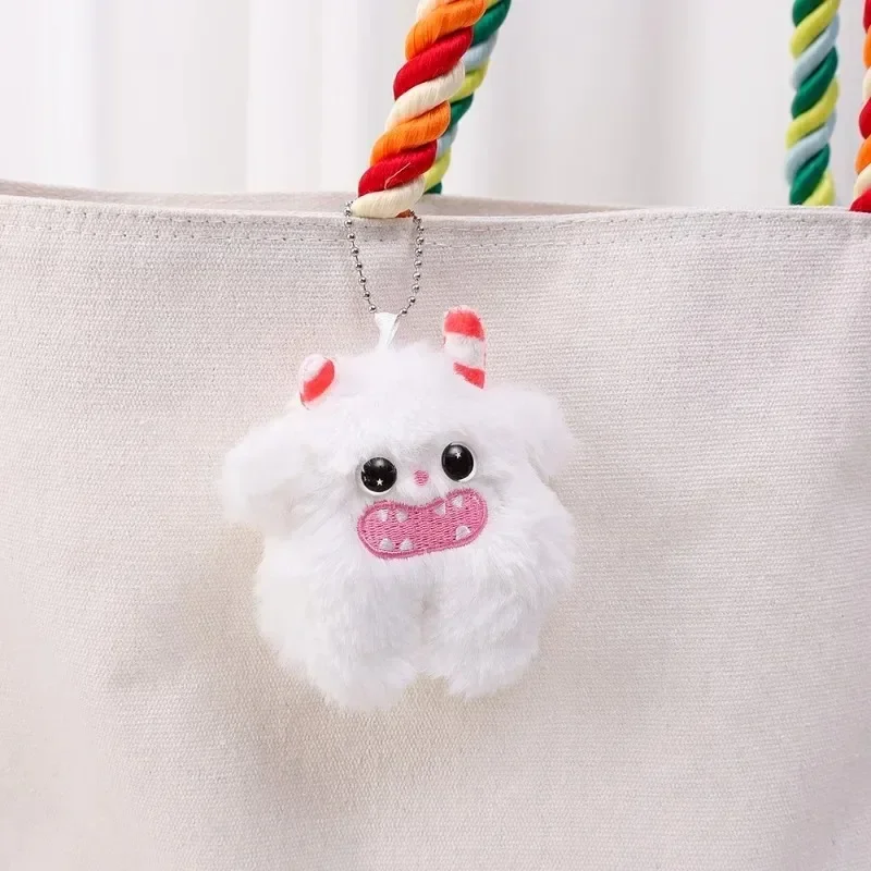 Cute Plush Monster Key Chains Cartoon Animal Stuffed School Bag Lovely  Pendant Backpack Decoration Doll Key Ring Pendant