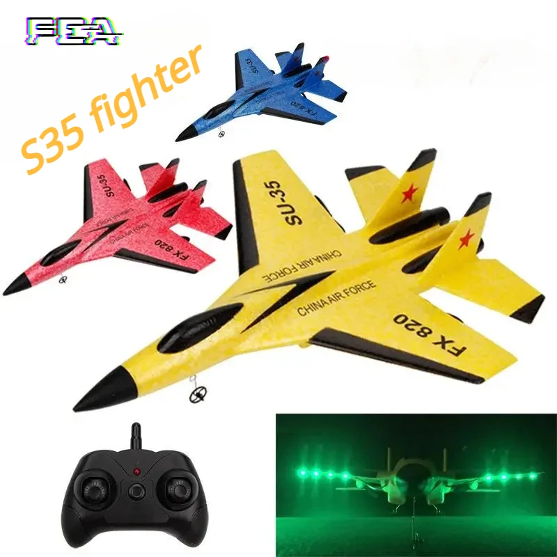 Avión de Control remoto Fx620 Su Su35 para niños, juguete planeador eléctrico de ala fija, 2,4 ghz, 2 canales, regalo