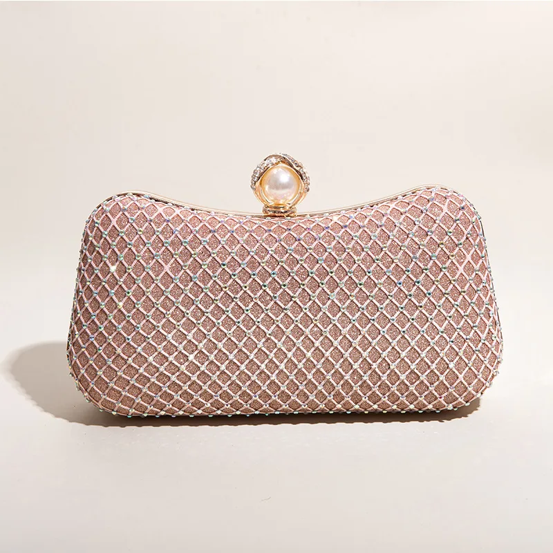 Bolso de diamantes de imitación, bolso de mano para cena con diamantes, bolso de malla Diagonal de un hombro, bolso de noche para vestido