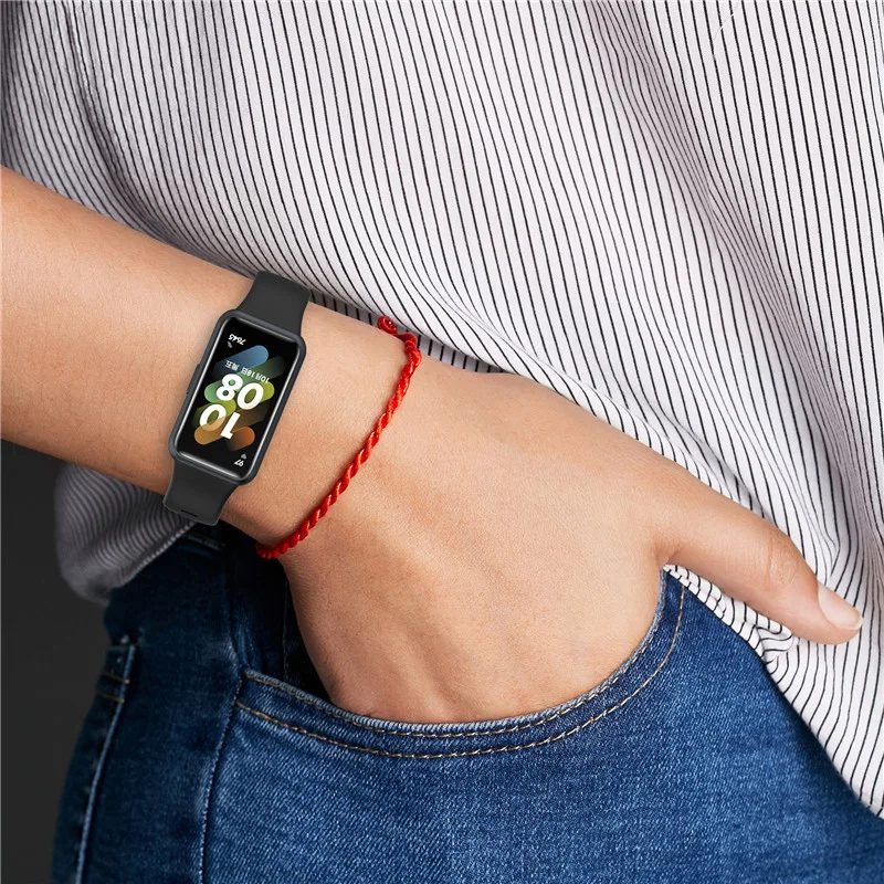 Soft Silicone Strap For Huawei band 7 Sport smart bracelet fashion original replacement wristband For Huawei watch band 7 Correa