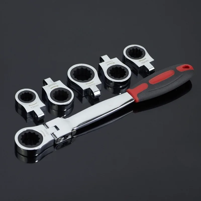 Portable Ratchet Wrench Set 8/13-Piece Chrome Vanadium Steel Shaking Head Replaceable Interchangeable for Car Repair