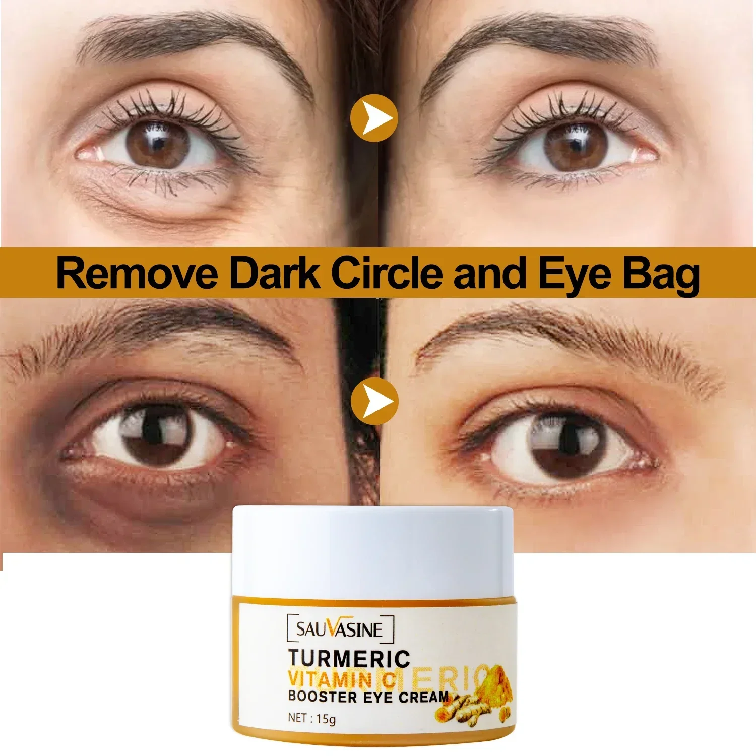 Turmeric Eye Cream Under Eye Dark Circle Remover Eye Bags Lift Firm Brightening Anti Aging Cream Eyes Care Beauty Health