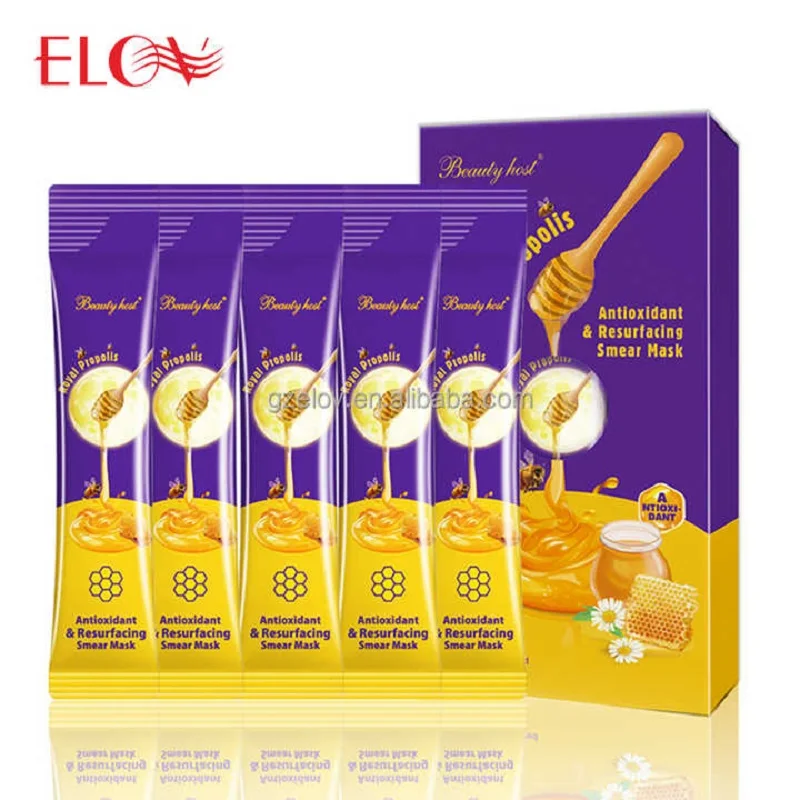 5Pcs/Box Moisturizing Honey Face Mask Herbal Facial Treatment Firming Brightening Anti-aging Skin Care Product