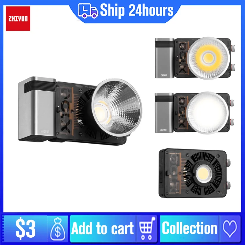 Zhiyun MOLUS X100 LED Video Light Photography Lighting Continuous Fill Light for Photos Studio Video Youtube/Outdoor Shooting