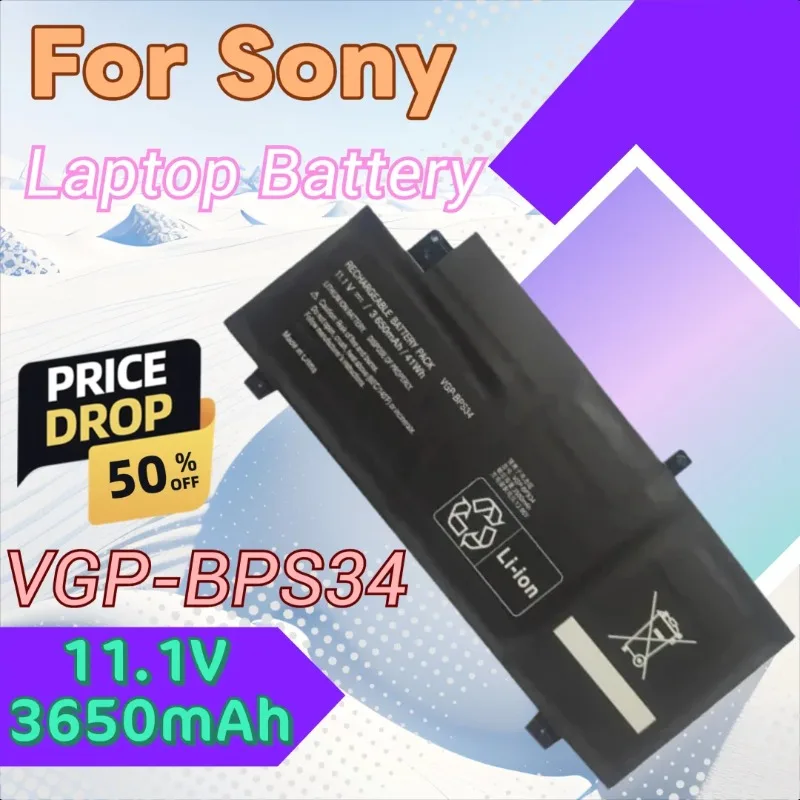 

For Sony Vaio Fit 15 SVF15A SVF15A1DPXB SVF14A SVF15A1ACXS SVF15A1ACXB VGP-BPS34 Laptop Battery 11.1V 3650mAh +tools