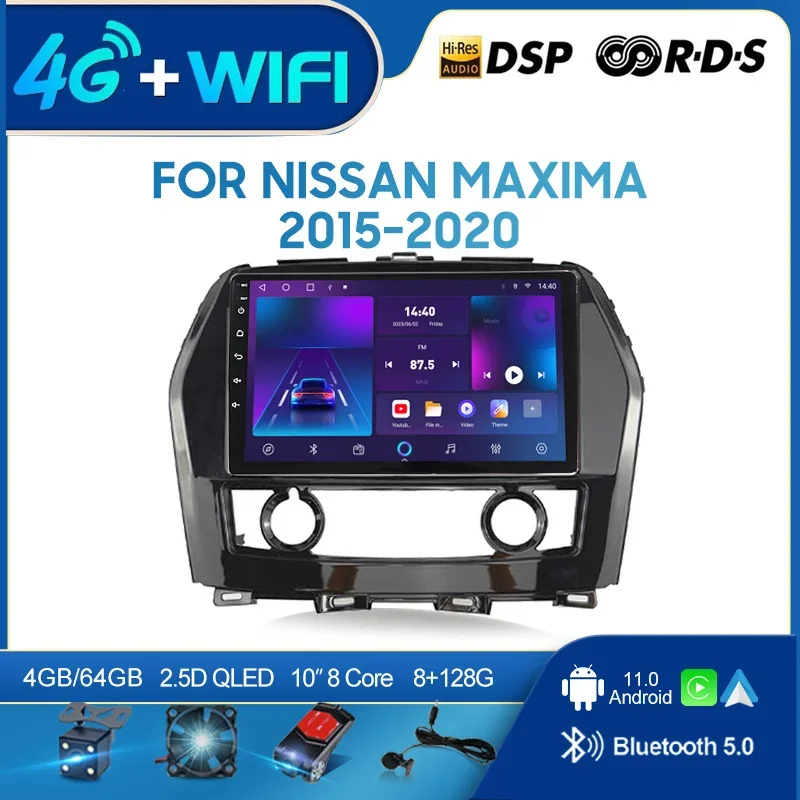 QSZN For NISSAN Maxima 2015-2020 LHD 2din Android 12.0 Car Radio Multimedia Video Player GPS Navigation 4G Carplay Head unit