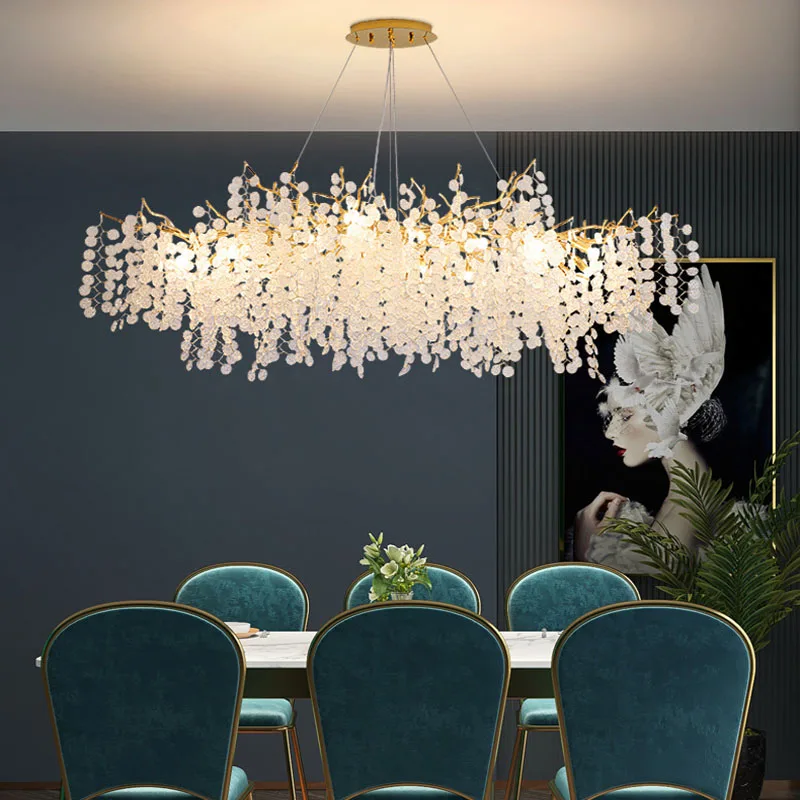 Romantic Style Crystal Chandelier Branch Chandelier Suitable For Living Room/Restaurant/Hotel/Villa Home Crystal Pendant Lamp