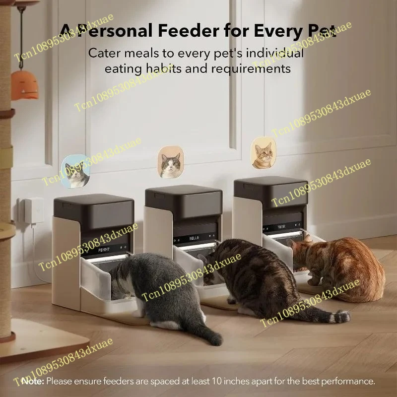 Upgraded 5G Wi-Fi Auto Cat Feeder 3L with App Control, Light Collar Tag, Smart Pet Food Dispenser