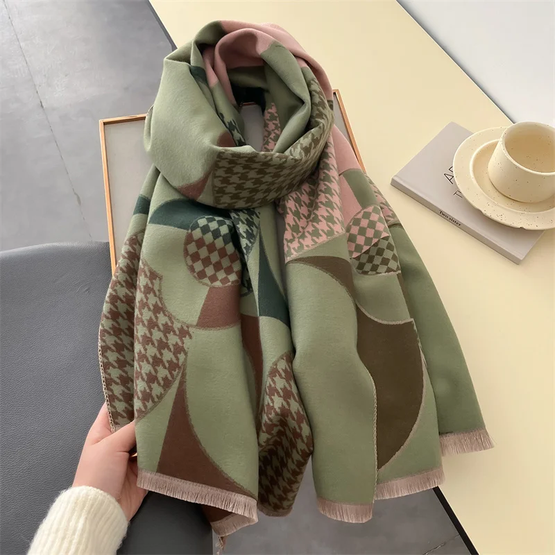 Hiver cachemire femmes Écharpe femme marque de luxe foulards dame longue Bandana femmes mode châle enveloppes Foulard Poncho Pashmina 2024