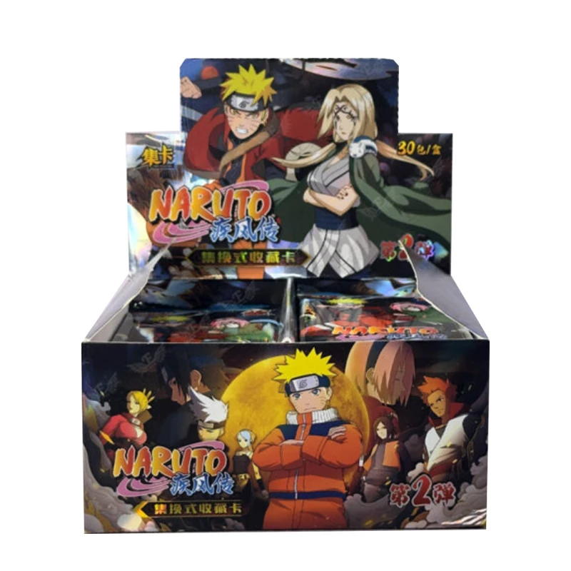 Bandai Naruto Series Trading Collection Card Game Anime Peripheral Blind Box Warlock Sasuke School Gift for Children