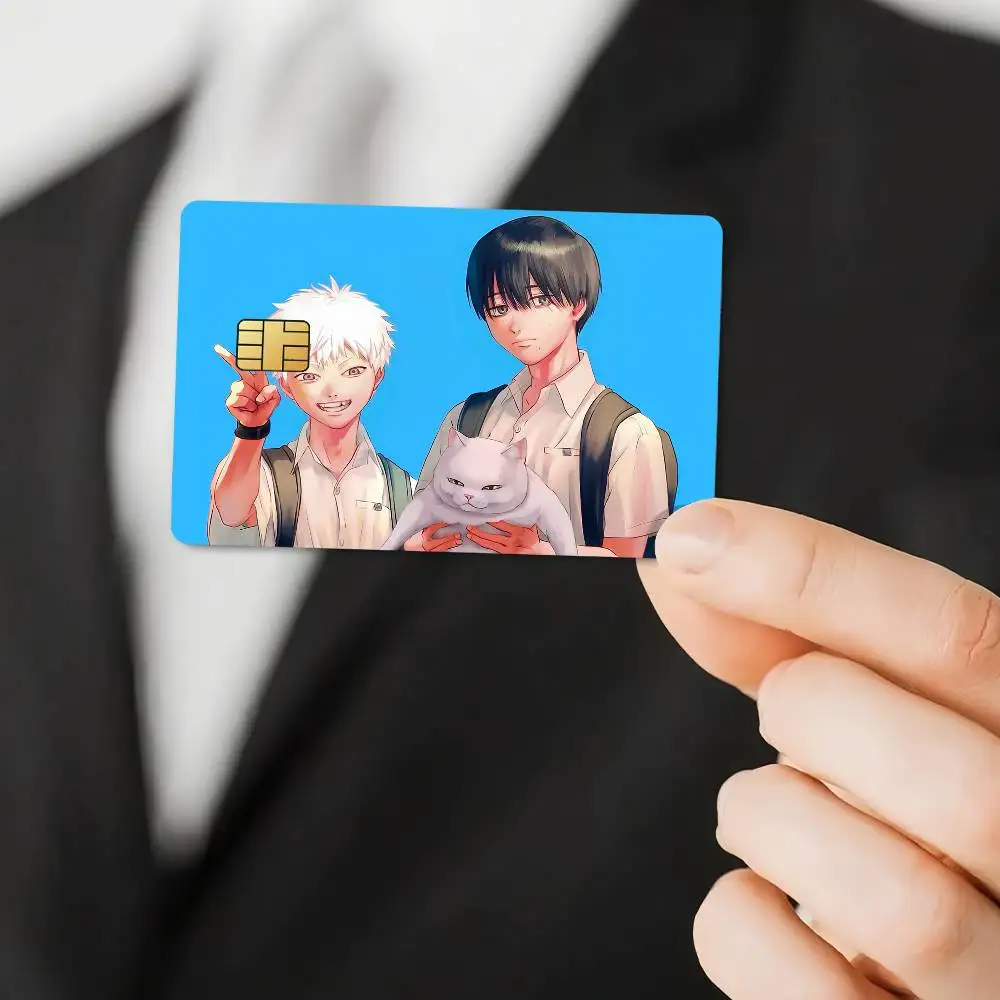 アニメ夏のH-ヒカルは死んだ防水フィルムスキンカバー4個クレジットカードステッカーデビットフロントデコレーション通勤パス