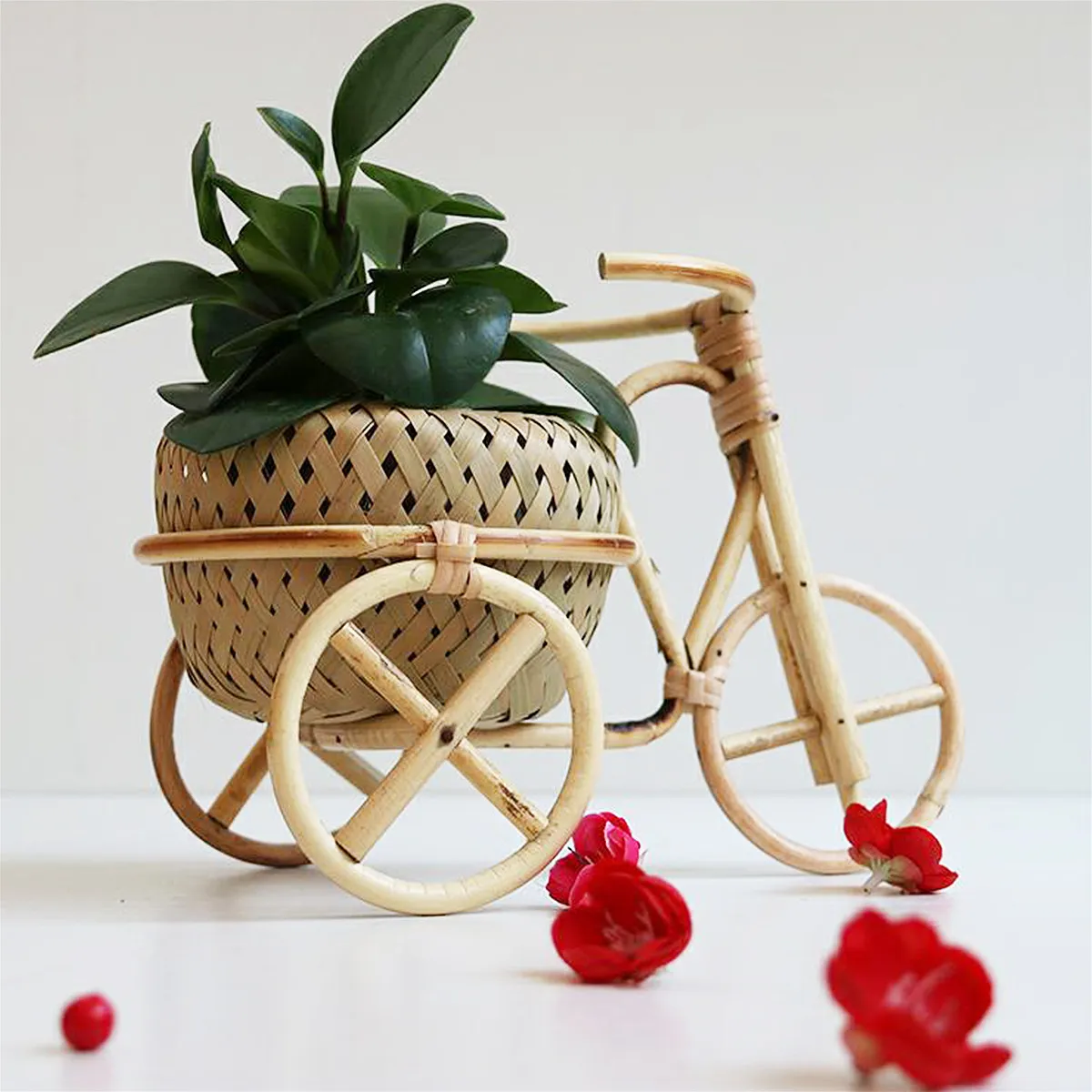 Mini Bamboo Basket Decorative For Home Christmas Rattan Weave Hand Knitting Wedding Supplies