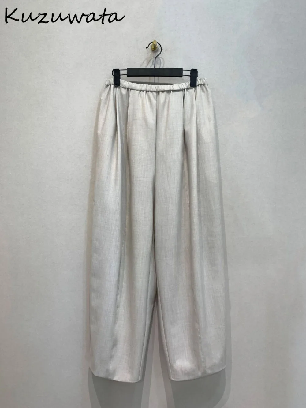 Kuzuwata 2025 Neue Minderheit Gerade Casual Hosen Stretch Taille Streetwear Trendy Alle-spiel Hosen