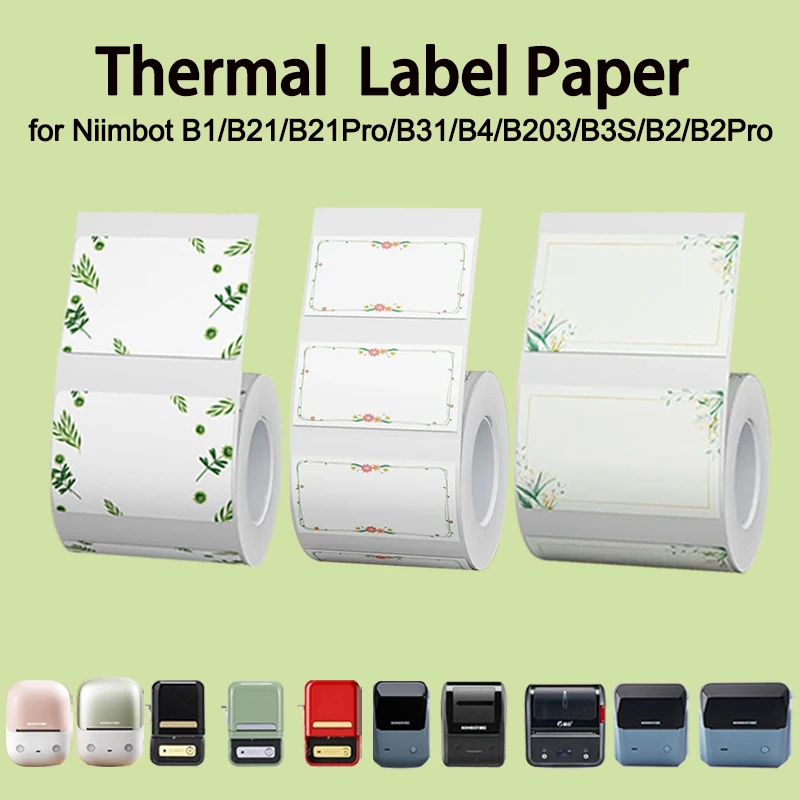 Niimbot B1/B2/B2Pro/B21/B21Pro/B203/B3S/B31/B4 Green Summer Fresh Style Household Label Fruit Flavor Waterproof Stickers
