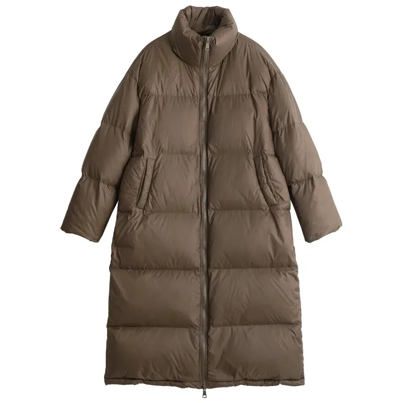 ダウンジャケット レディース 冬新作 韓国風 ミディアム丈 ロング丈 おしゃれ 厚手 膝丈以上