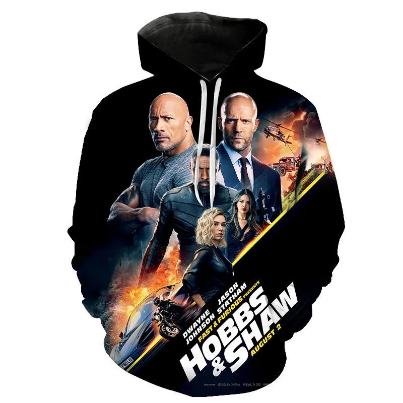 New Movie Fast & Furious 3D Print Hoodies Men Women Casual Oversized Pullovers Y2k Harajuku Hooded Sweatshirts Tops Kid Clothing