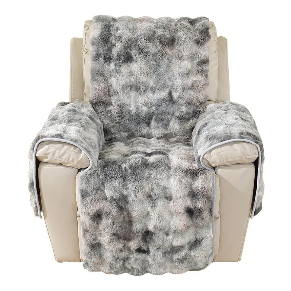 

New Plush Chair Slipcover Shaggy Thick Sofa Cover Washable Faux Fur Recliner Chair Cover