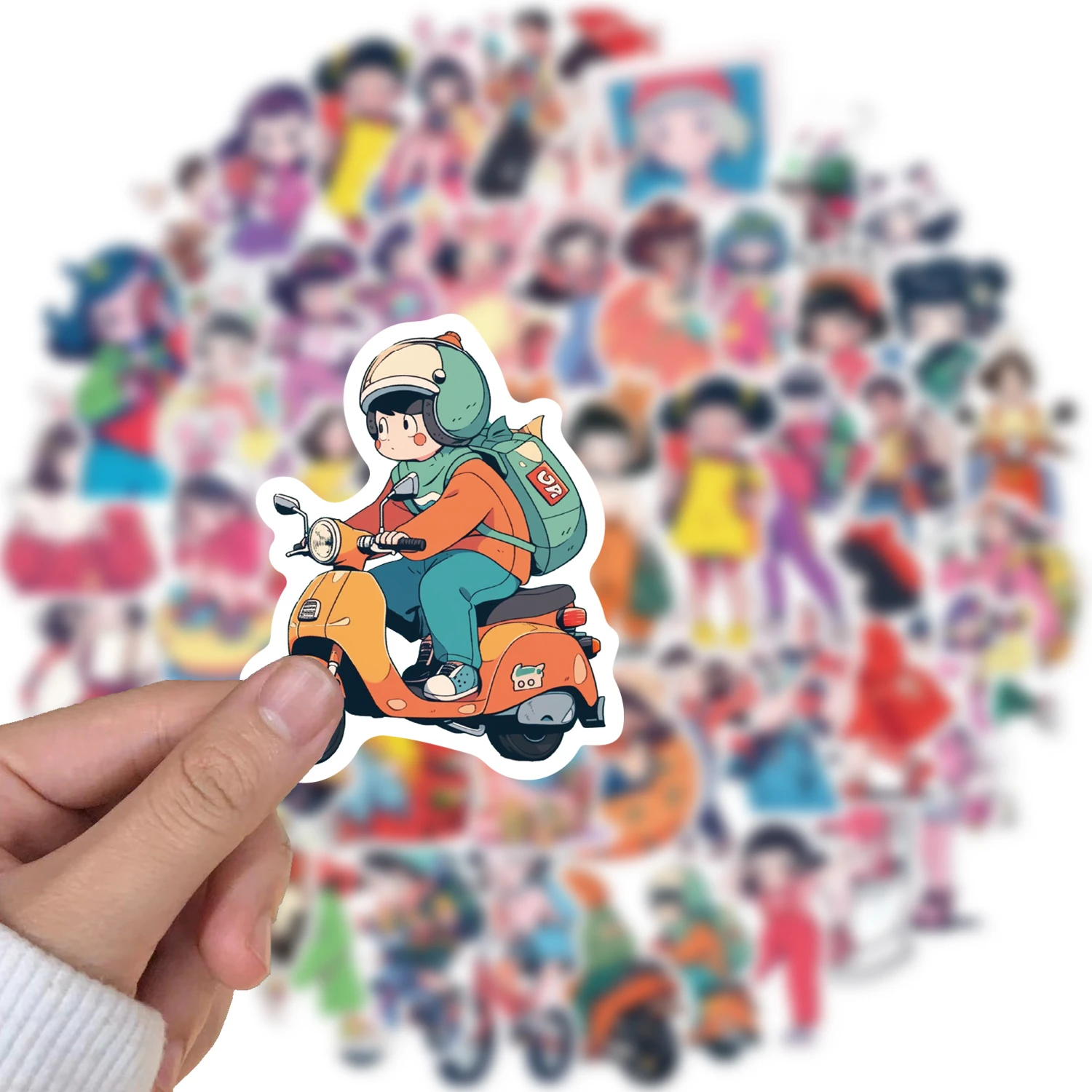 50PCS Cute Daily Life Girl Stickers Cartoon DIY Skateboard Phone Computer Case Laptop Waterproof Graffiti Sticker Decals Toy