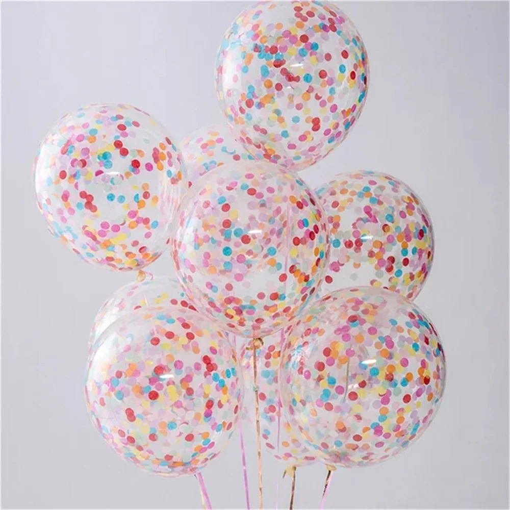 

10/20pcs 12inch Rainbow Confetti Balloons Ice Cream Mixed Color Ballon Wedding Anniversary Decoration Birthday Party Baby Shower