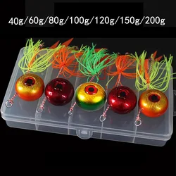 YBDean 60g-200g Inchiku DeepSea Metal Fast Sinking Jig Rubber Skirts Saltwater Sea-bream Fishing Lure Tai Kabura Jig Slider