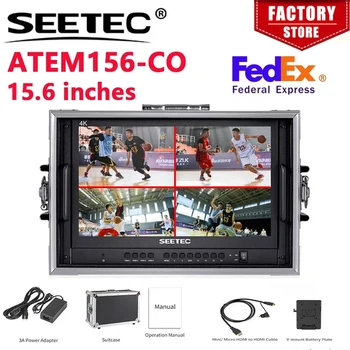 SEETEC 휴대용 라이브 스트리밍 방송 디렉터 모니터, ATEM 미니 믹서 프로용, ATEM156-CO 15.6 인치, 4K HDMI 멀티뷰
