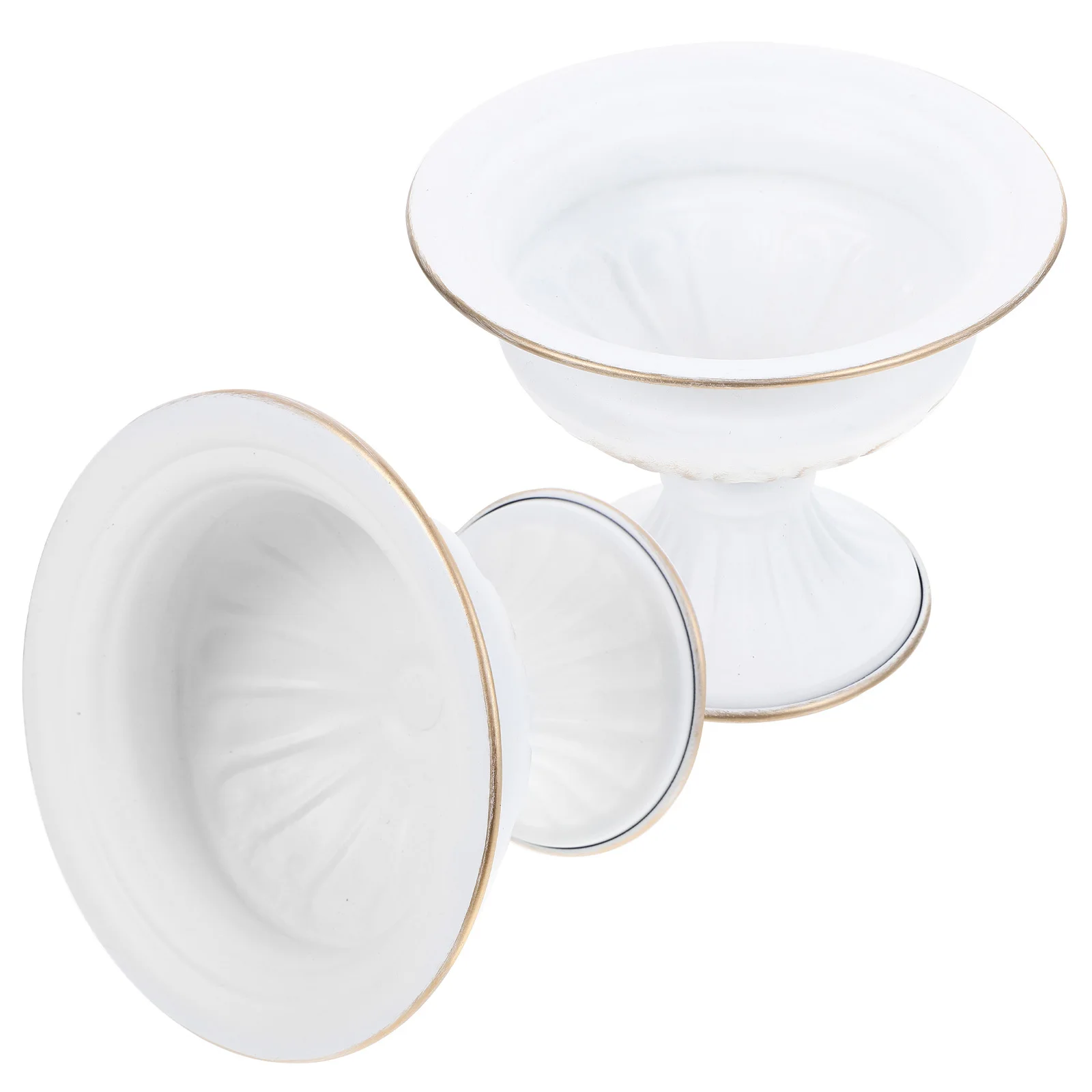 

2Pcs Vintage Style Iron Flower Vase Metal Desktop Vase Retro Home Office Table Flowerpot Dried Floral Arrangement Holder