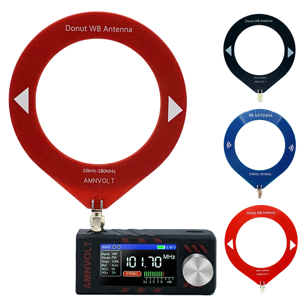 10 kHz-180 MHz Donut-WB-Antenne mit Konverter mit niedriger Impedanz, Mini-Ring-Antennenmodul für alle Radios, Walkie-Talkies SDR